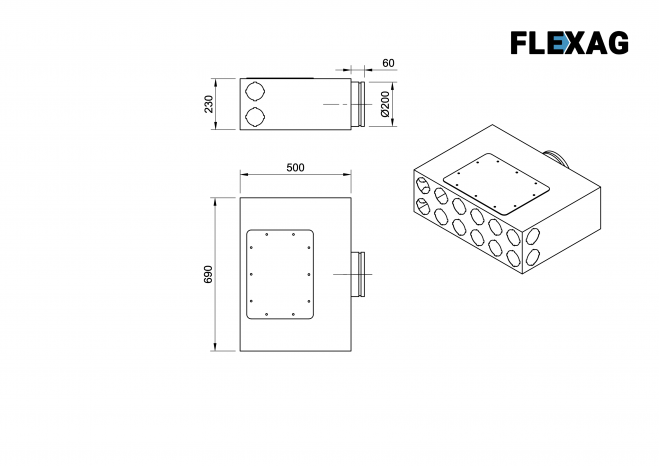 Вентиляционный коллектор Flexag CMP-FLD 200/90x12, D200, на 12/16 выходов FLD