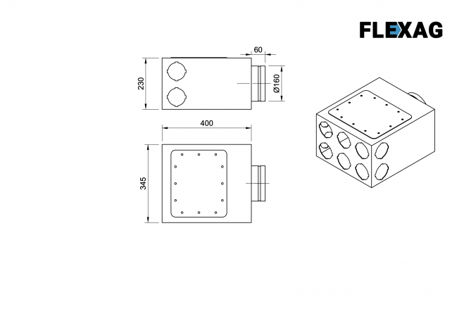 Вентиляционный коллектор Flexag CMP-FLD 160/75x6, D160, на 6/10 выходов FLD