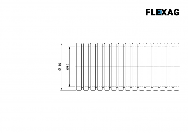 Гибкий воздуховод Flexag FL110-30-S, диаметр 110 мм, круглый, антибактериальный и антистатический, 30 м 