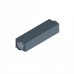 Стальной прямоугольный шумоглушитель Flexag GLMP-200, D200 мм, длина 900 мм    